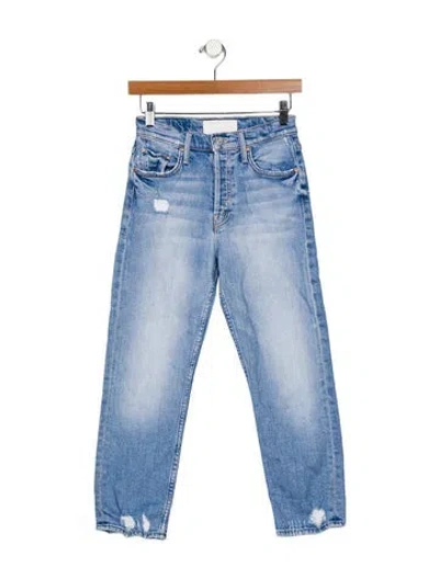 Pre-owned Mother Mid-rise Straight Leg Jeans In Blue