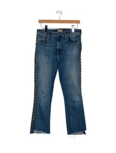 Pre-owned Mother Mid-rise Straight Leg Jeans In Blue
