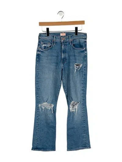 Pre-owned Mother Mid-rise Straight Leg Jeans In Blue