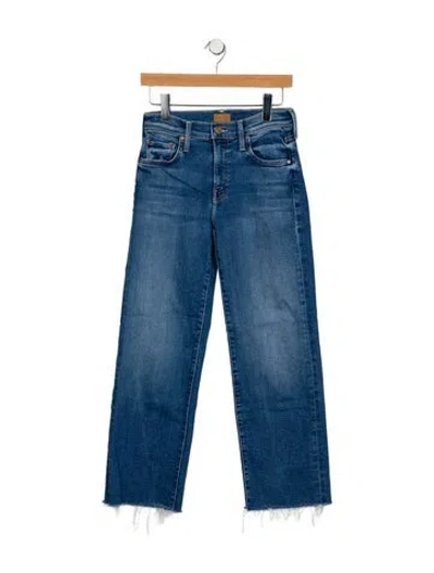 Pre-owned Mother Mid-rise Straight Leg Jeans In Blue