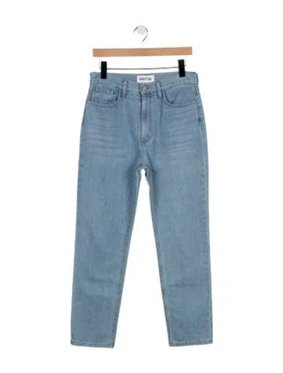 Pre-owned Mother Mid-rise Straight Leg Jeans In Blue