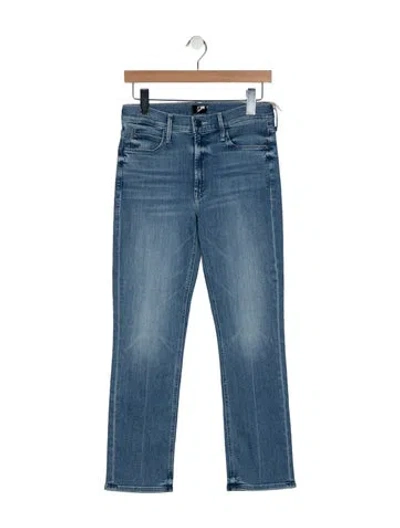 Pre-owned Mother Mid-rise Straight Leg Jeans In Blue