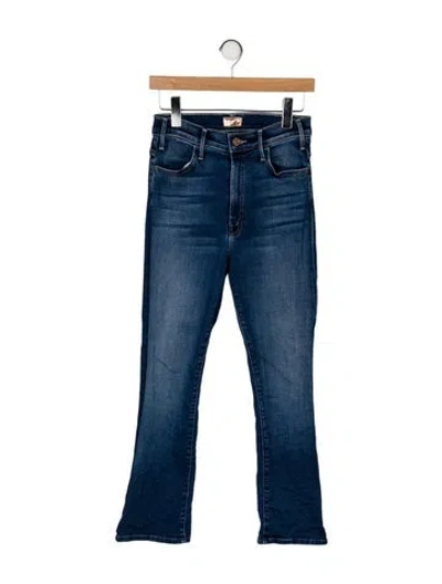 Pre-owned Mother Mid-rise Straight Leg Jeans In Blue