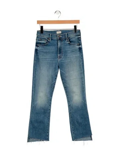 Pre-owned Mother Mid-rise Straight Leg Jeans In Blue