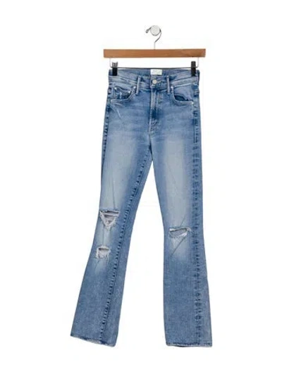 Pre-owned Mother Mid-rise Straight Leg Jeans In Blue