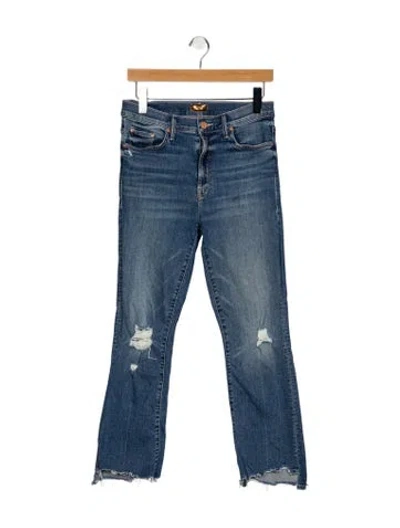 Pre-owned Mother Mid-rise Straight Leg Jeans In Blue