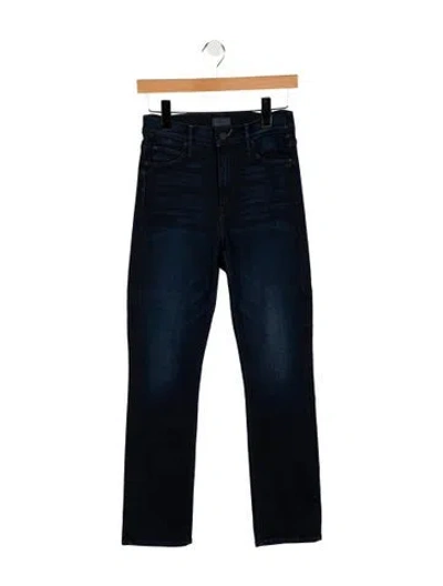 Pre-owned Mother Mid-rise Straight Leg Jeans In Blue