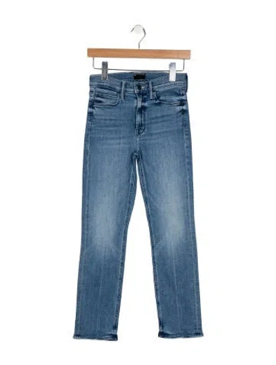 Pre-owned Mother Mid-rise Straight Leg Jeans In Blue