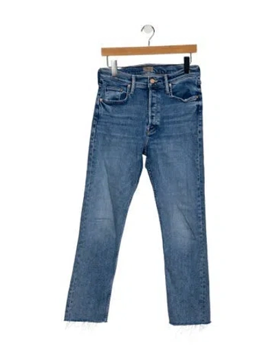 Pre-owned Mother Mid-rise Straight Leg Jeans In Blue