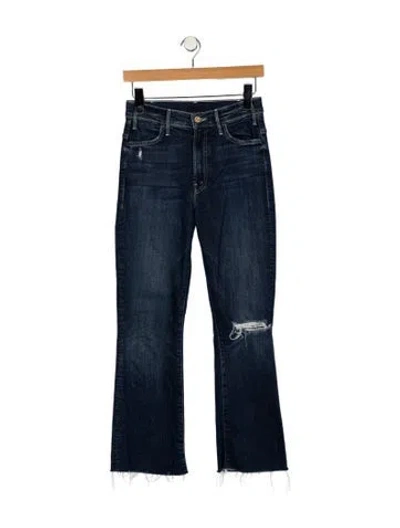 Pre-owned Mother Mid-rise Straight Leg Jeans In Blue