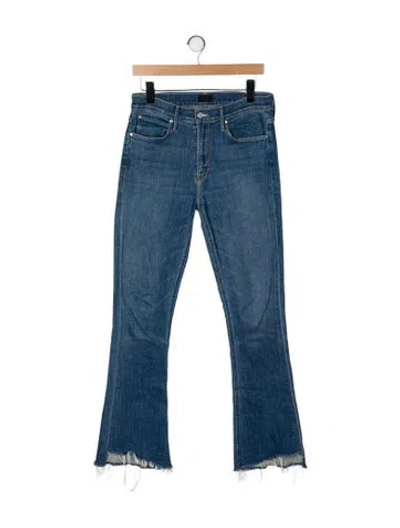 Pre-owned Mother Mid-rise Straight Leg Jeans In Blue