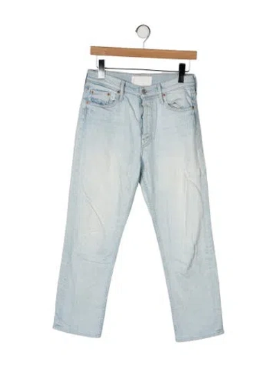 Pre-owned Mother Mid-rise Straight Leg Jeans In Blue