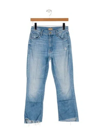 Pre-owned Mother Mid-rise Straight Leg Jeans In Blue