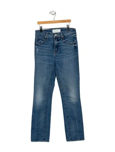 Pre-owned Mother Mid-rise Straight Leg Jeans In Blue