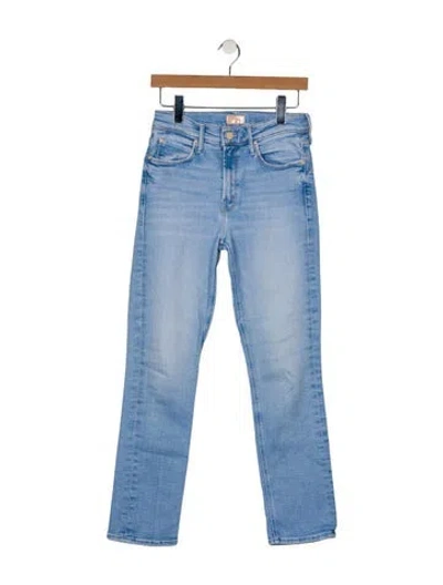 Pre-owned Mother Mid-rise Straight Leg Jeans In Blue
