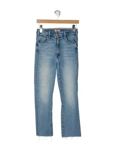 Pre-owned Mother Mid-rise Straight Leg Jeans In Blue