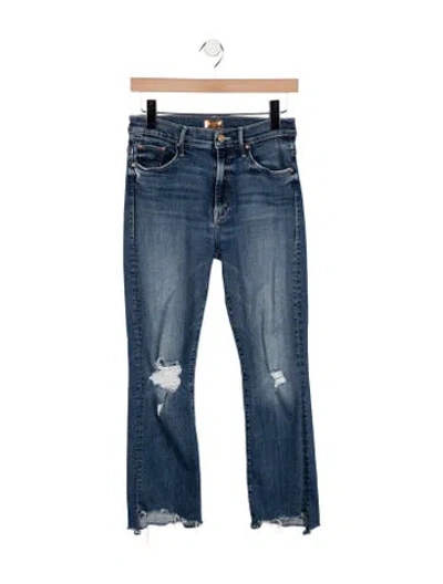 Pre-owned Mother Mid-rise Straight Leg Jeans In Blue