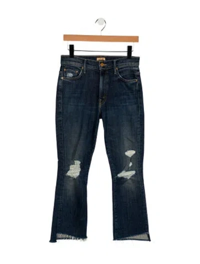 Pre-owned Mother Mid-rise Straight Leg Jeans In Blue