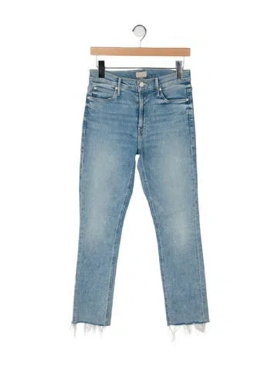 Pre-owned Mother Mid-rise Straight Leg Jeans In Blue