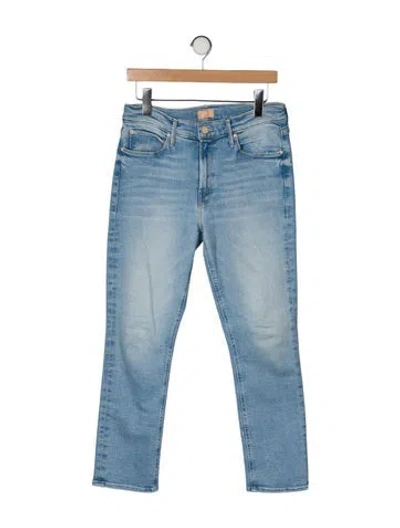 Pre-owned Mother Mid-rise Straight Leg Jeans In Blue