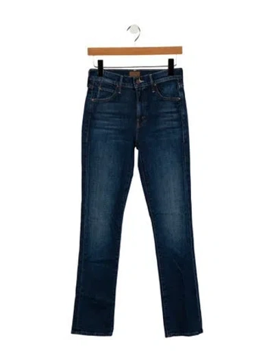Pre-owned Mother Mid-rise Straight Leg Jeans In Blue