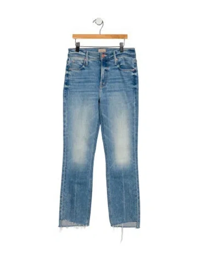 Pre-owned Mother Mid-rise Straight Leg Jeans In Blue