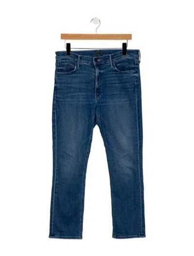 Pre-owned Mother Mid-rise Straight Leg Jeans In Blue