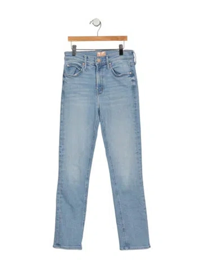 Pre-owned Mother Mid-rise Straight Leg Jeans In Blue