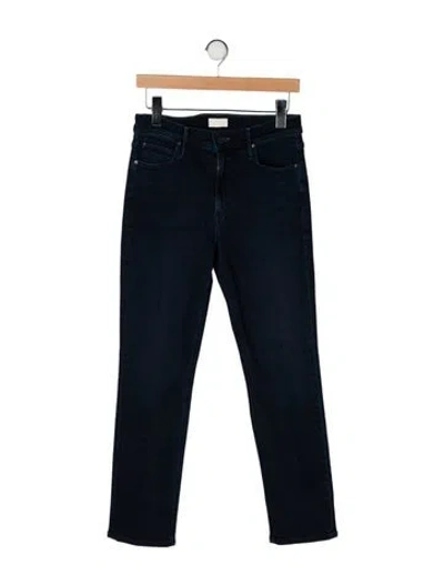 Pre-owned Mother Mid-rise Straight Leg Jeans In Blue