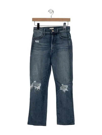 Pre-owned Mother Mid-rise Straight Leg Jeans In Blue