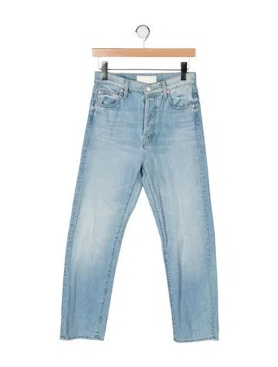Pre-owned Mother Mid-rise Straight Leg Jeans In Blue