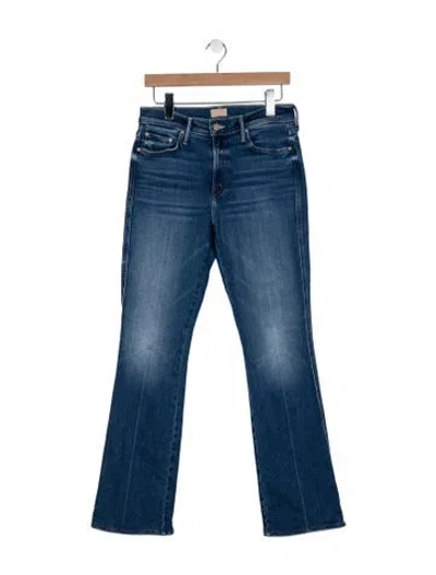 Pre-owned Mother Mid-rise Straight Leg Jeans In Blue