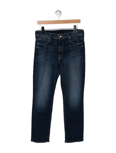 Pre-owned Mother Mid-rise Straight Leg Jeans In Blue