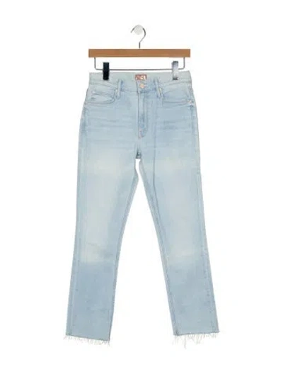 Pre-owned Mother Mid-rise Straight Leg Jeans In Blue