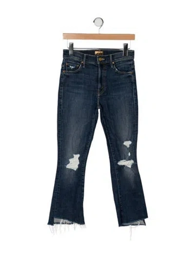 Pre-owned Mother Mid-rise Straight Leg Jeans In Blue