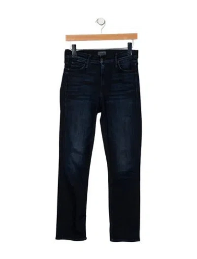 Pre-owned Mother Mid-rise Straight Leg Jeans In Blue