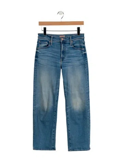 Pre-owned Mother Mid-rise Straight Leg Jeans In Blue