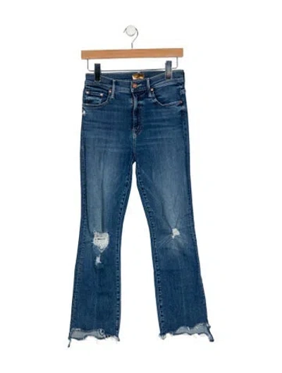 Pre-owned Mother Mid-rise Straight Leg Jeans In Blue