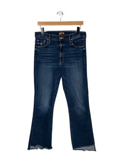 Pre-owned Mother Mid-rise Straight Leg Jeans In Blue