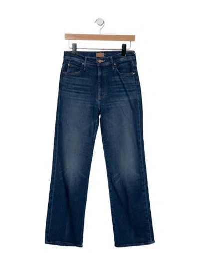 Pre-owned Mother Mid-rise Straight Leg Jeans In Blue