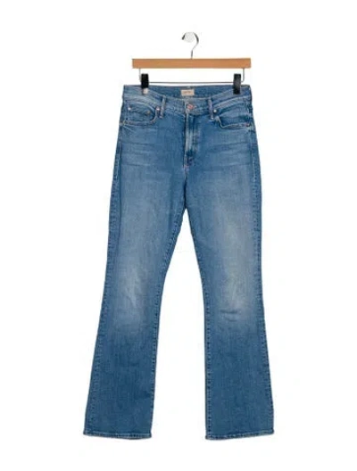 Pre-owned Mother Mid-rise Straight Leg Jeans In Blue