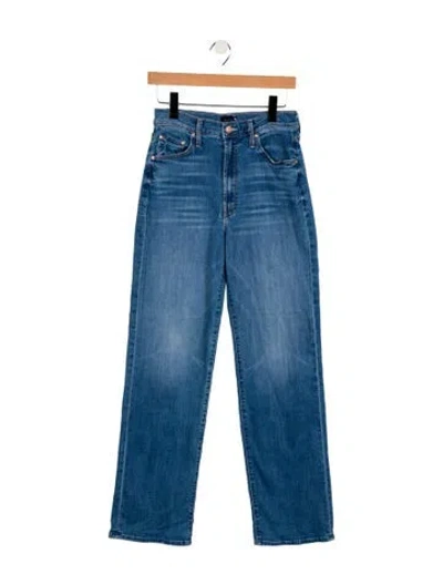 Pre-owned Mother Mid-rise Straight Leg Jeans In Blue