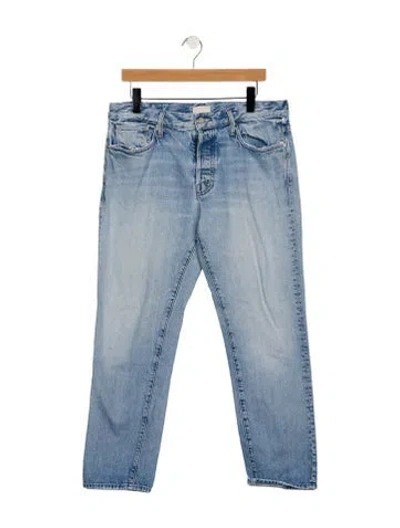 Pre-owned Mother Mid-rise Straight Leg Jeans In Blue