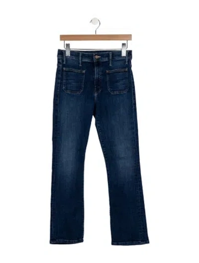 Pre-owned Mother Mid-rise Straight Leg Jeans In Blue