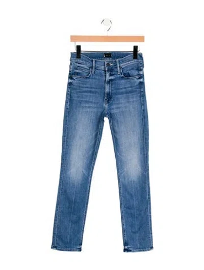 Pre-owned Mother Mid-rise Straight Leg Jeans In Blue
