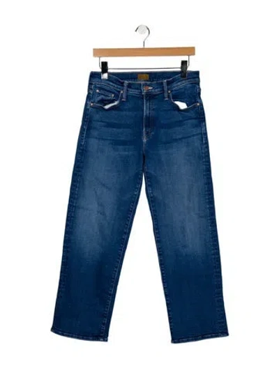 Pre-owned Mother Mid-rise Straight Leg Jeans In Blue