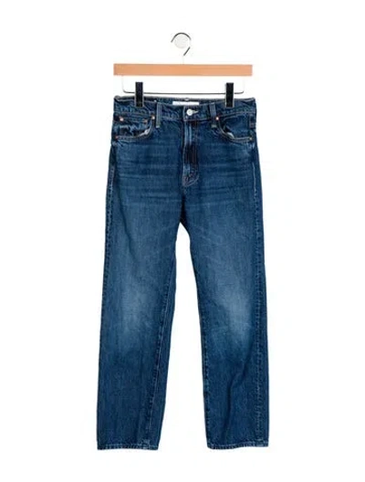 Pre-owned Mother Mid-rise Straight Leg Jeans In Blue