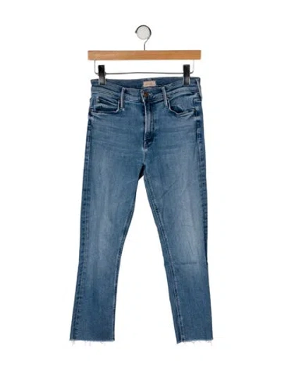 Pre-owned Mother Mid-rise Straight Leg Jeans In Blue