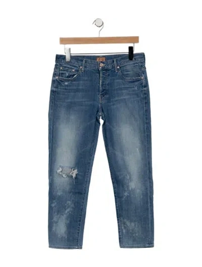 Pre-owned Mother Mid-rise Straight Leg Jeans In Blue