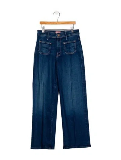 Pre-owned Mother Mid-rise Straight Leg Jeans In Blue
